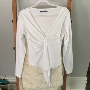 White twist front bodysuit *NEVER WORN*